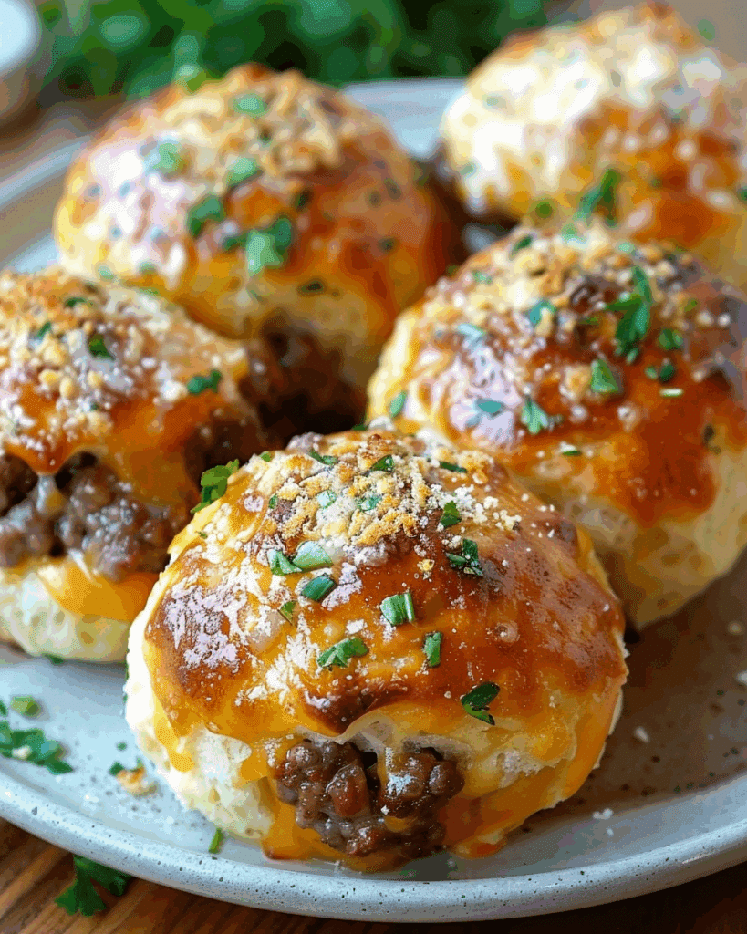 Irresistible Garlic Parmesan Cheeseburger Bites