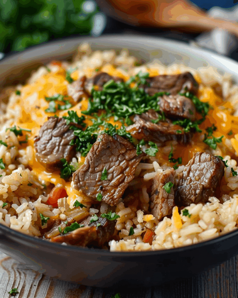Cheesy Steak Rice