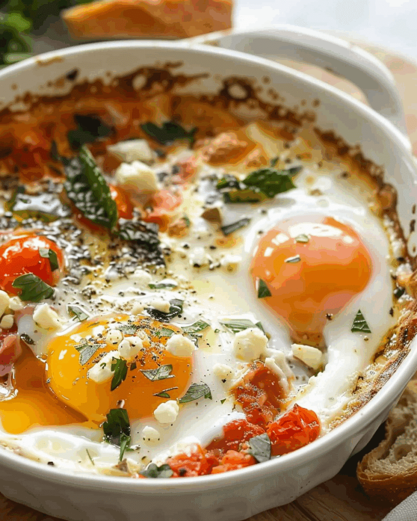 Baked Feta Eggs