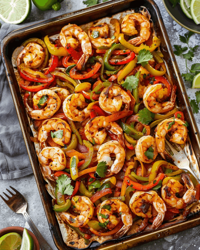 Sheet Pan Shrimp Fajitas