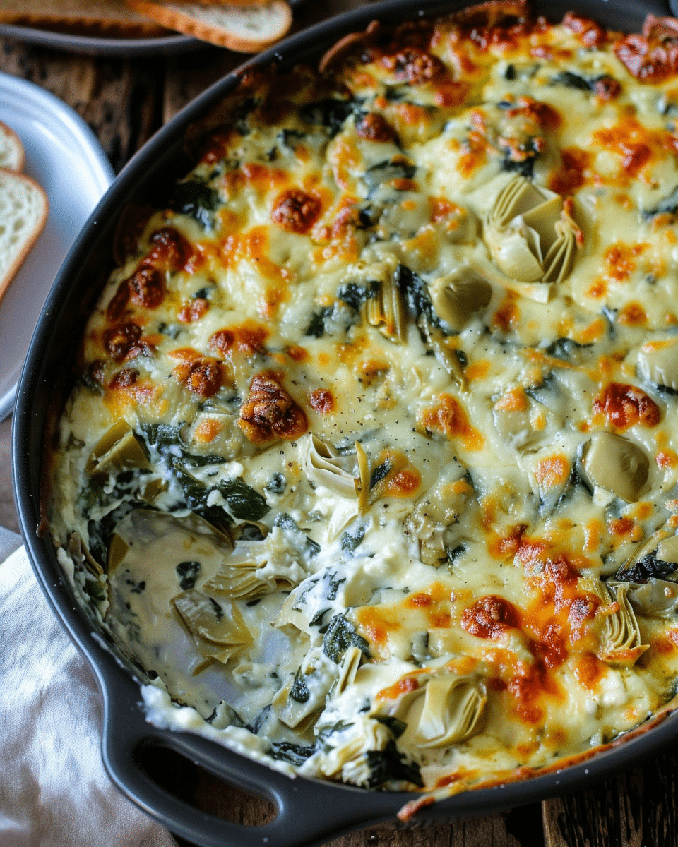 Cheesy Baked Spinach Artichoke Dip