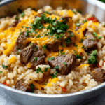 Cheesy Steak Rice