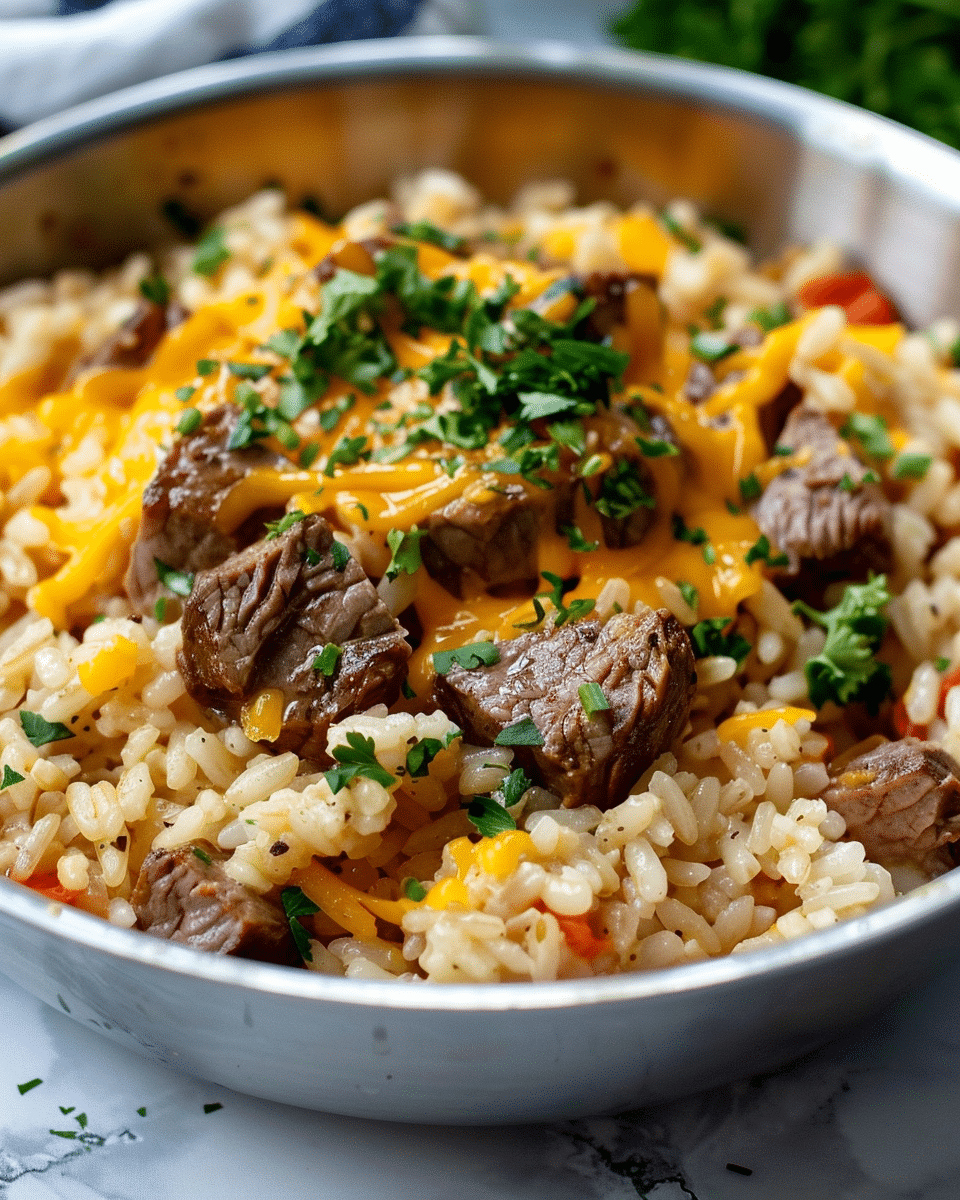 Cheesy Steak Rice