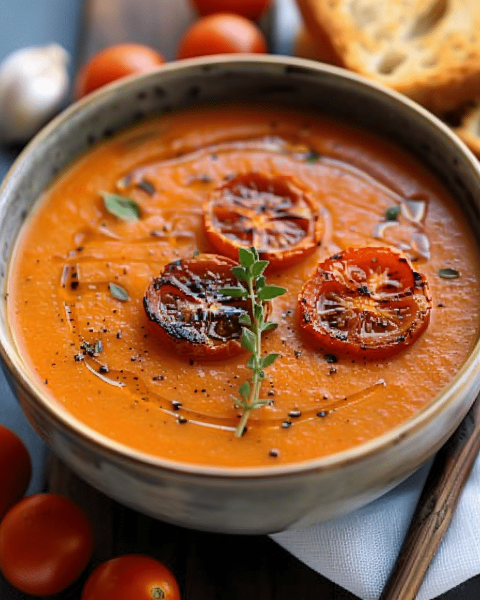 Creamy Roasted Garlic Tomato Soup