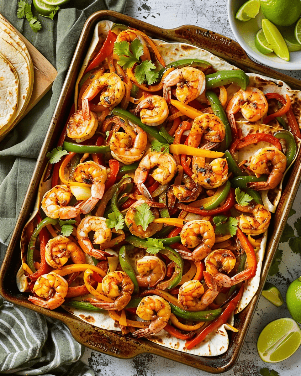 Sheet Pan Shrimp Fajitas