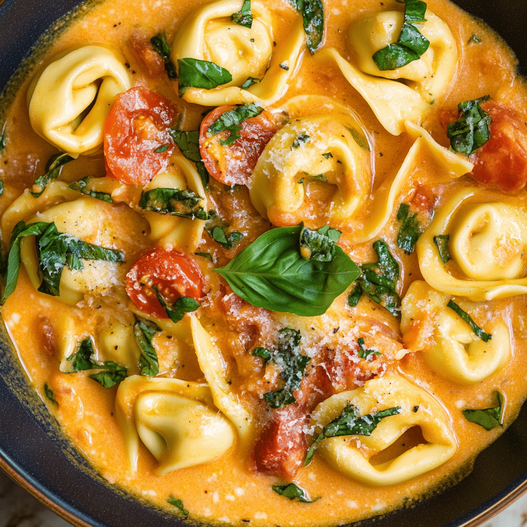 Creamy Tomato Basil Tortellini Skillet