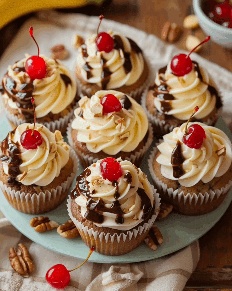 Homemade Banana Split Cupcakes