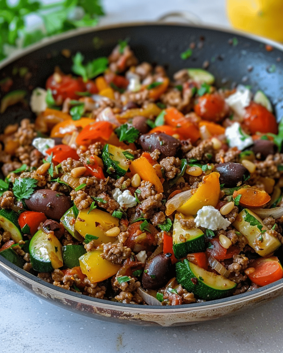 Mediterranean Ground Beef Stir Fry