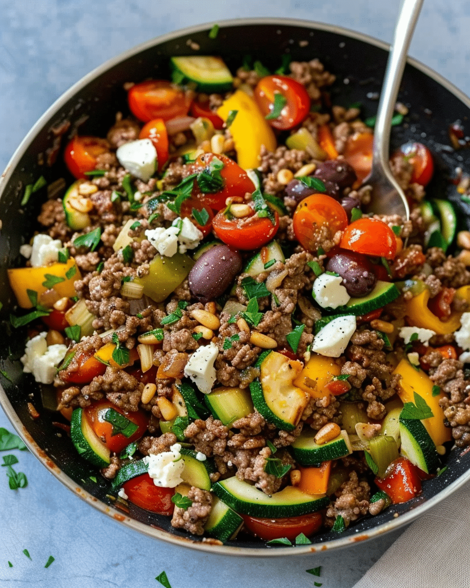Mediterranean Ground Beef Stir Fry