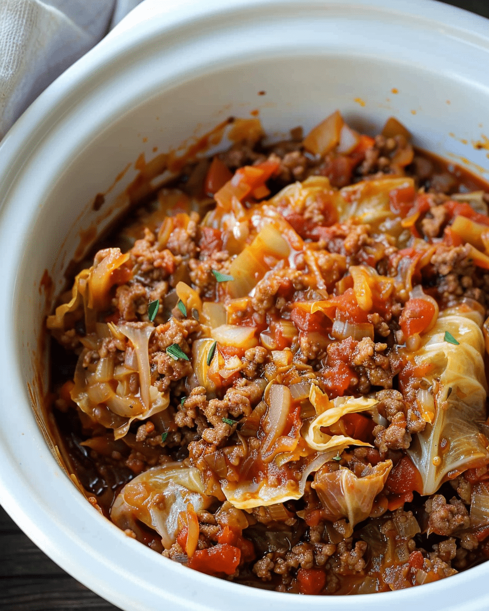 Slow Cooker Unstuffed Cabbage Rolls
