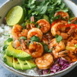 Spicy Shrimp and Avocado Rice Bowl