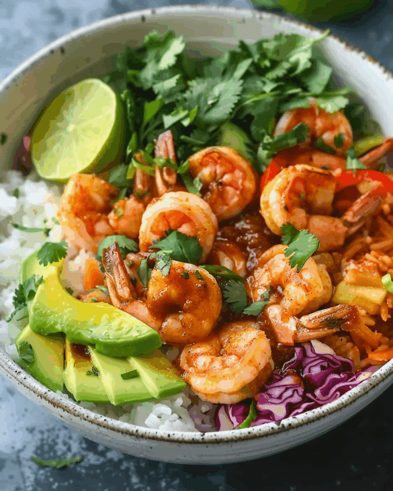 Spicy Shrimp and Avocado Rice Bowl