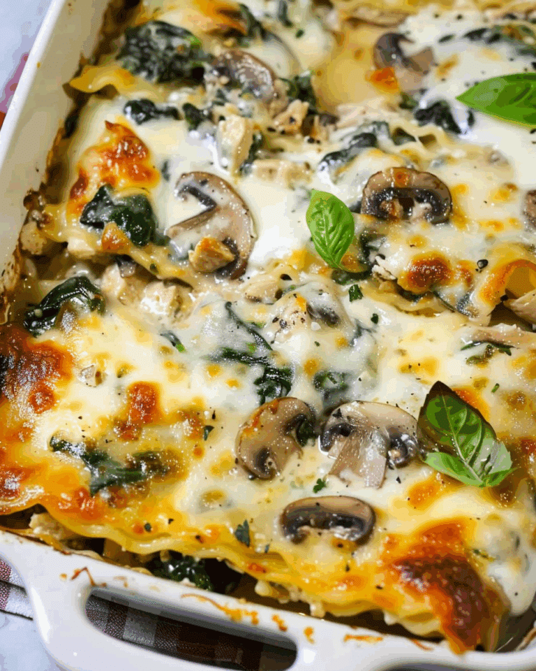 Chicken, Mushroom, and Spinach Lasagna