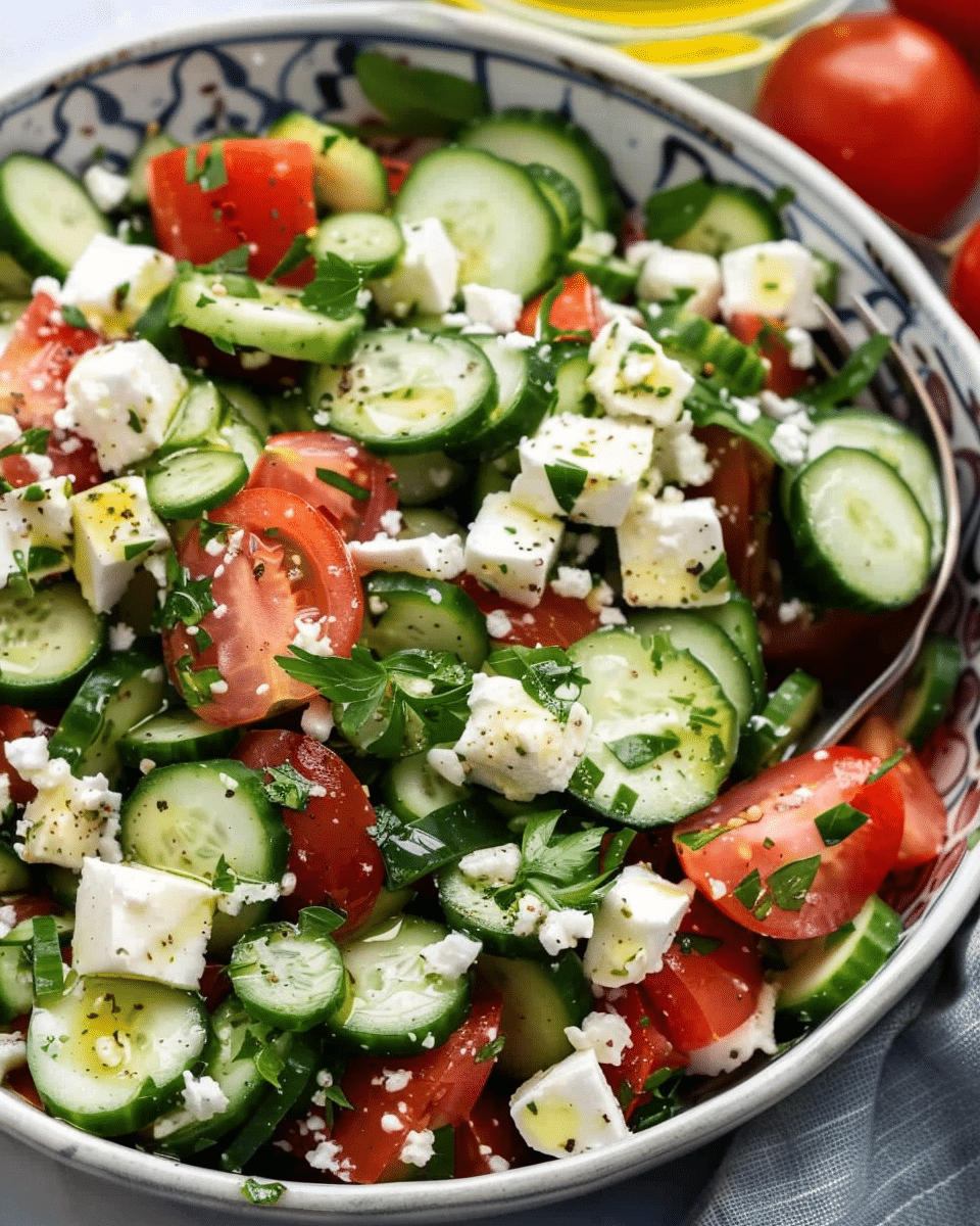 Greek Cucumber Tomato Feta Salad