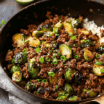 Ground Beef and Brussels Sprouts