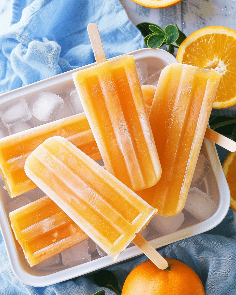 Homemade Orange Popsicles