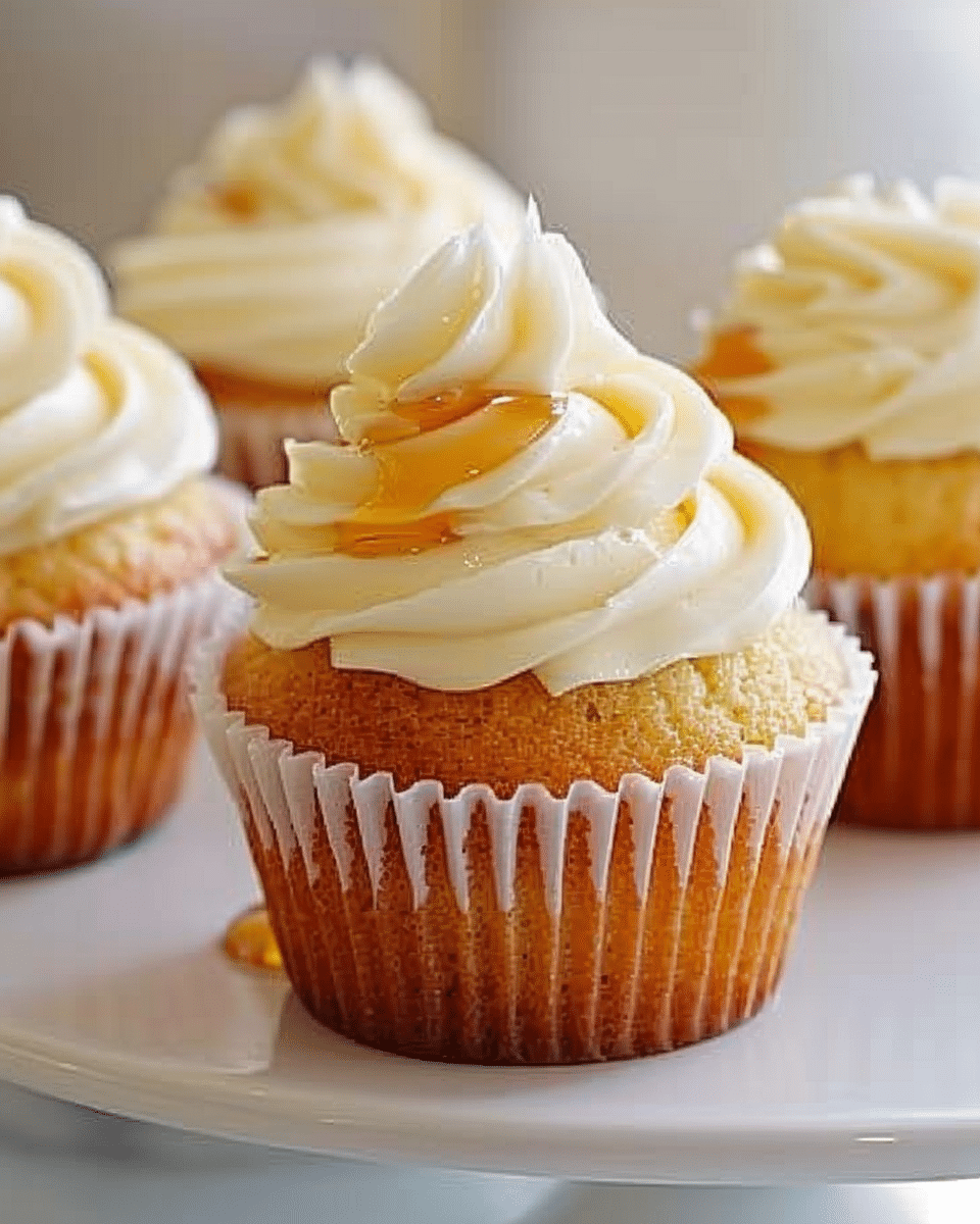 Honey Peach Cream Cheese Cupcakes