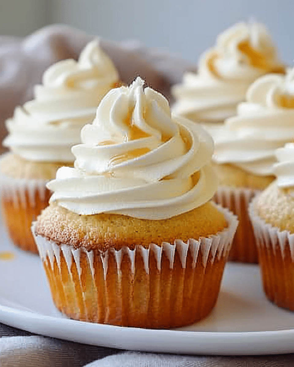 Honey Peach Cream Cheese Cupcakes