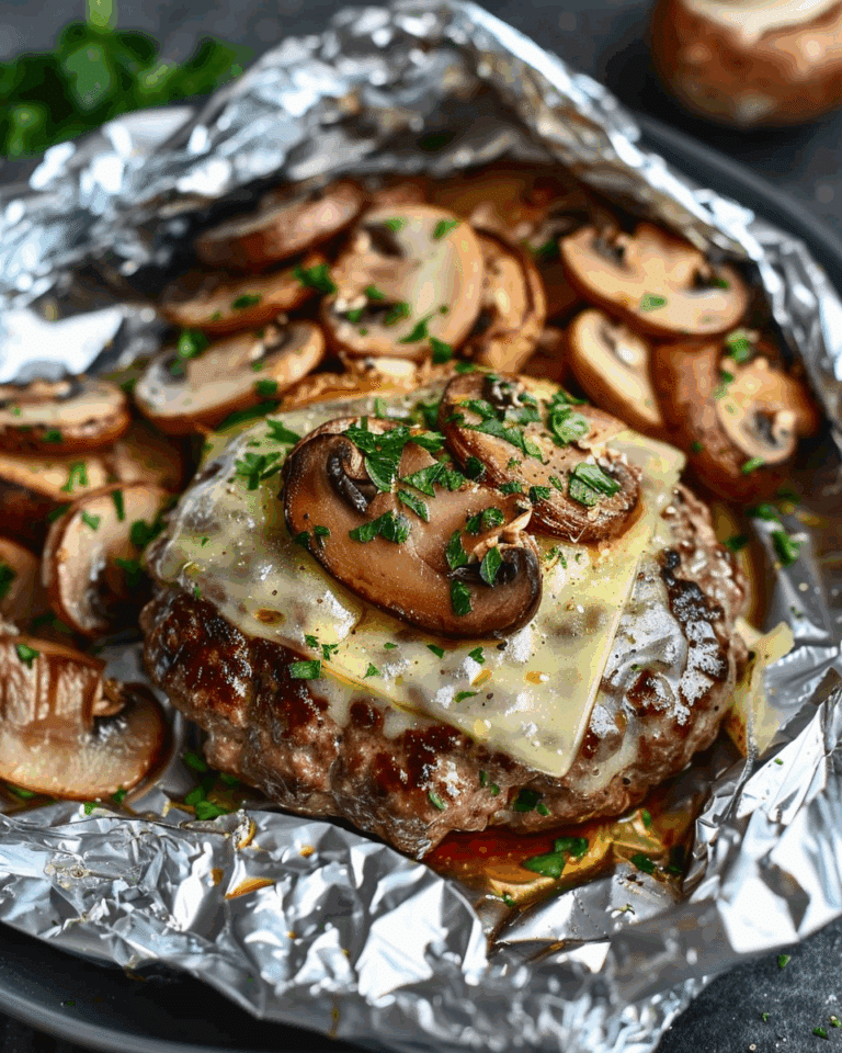Mushroom And Swiss Burger Foil Packets
