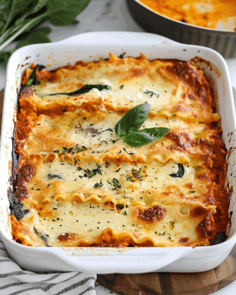 Vegetarian Pumpkin Spinach Lasagna