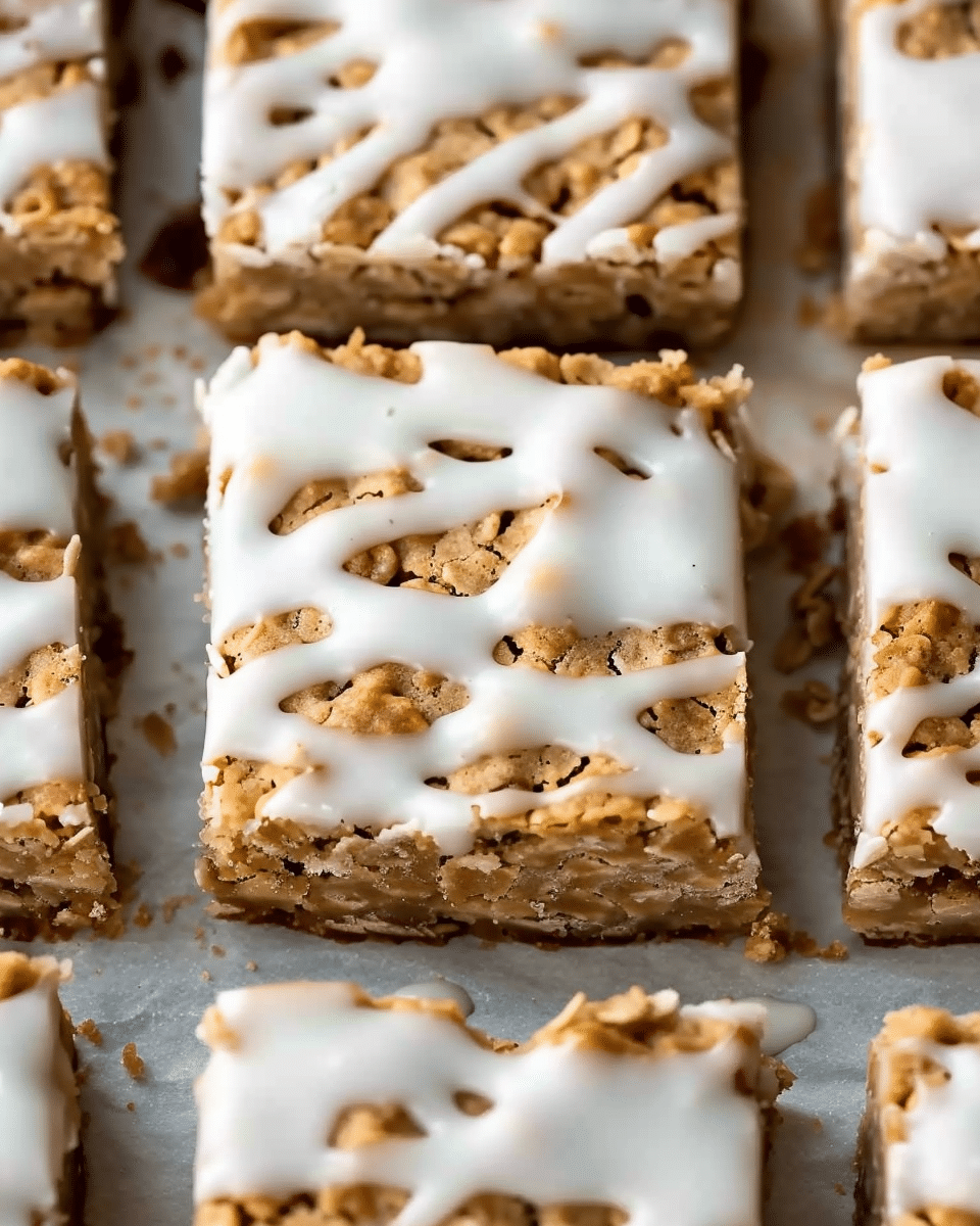 Iced Oatmeal Cookie Bars