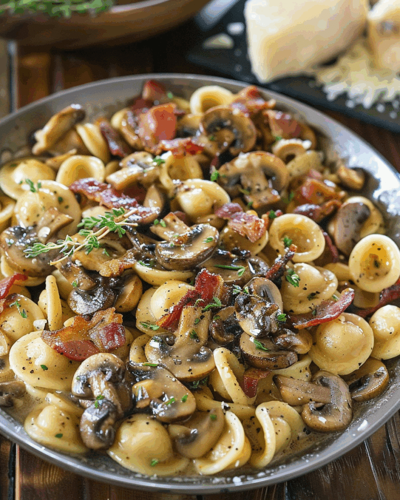 Orecchiette with Mushroom Thyme Sauce