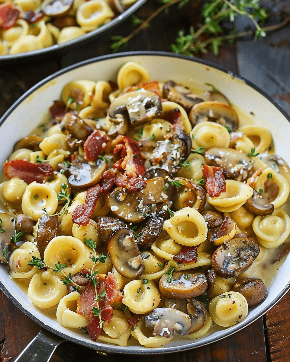 Orecchiette with Mushroom Thyme Sauce