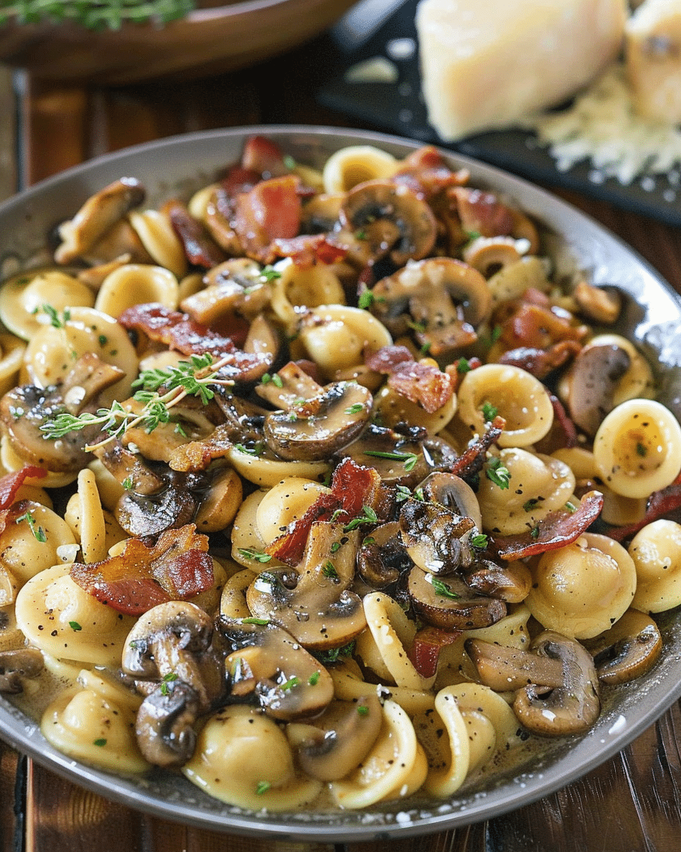 Orecchiette with Mushroom Thyme Sauce