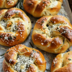 Rosemary Parmesan Pretzels with Mozzarella Filling