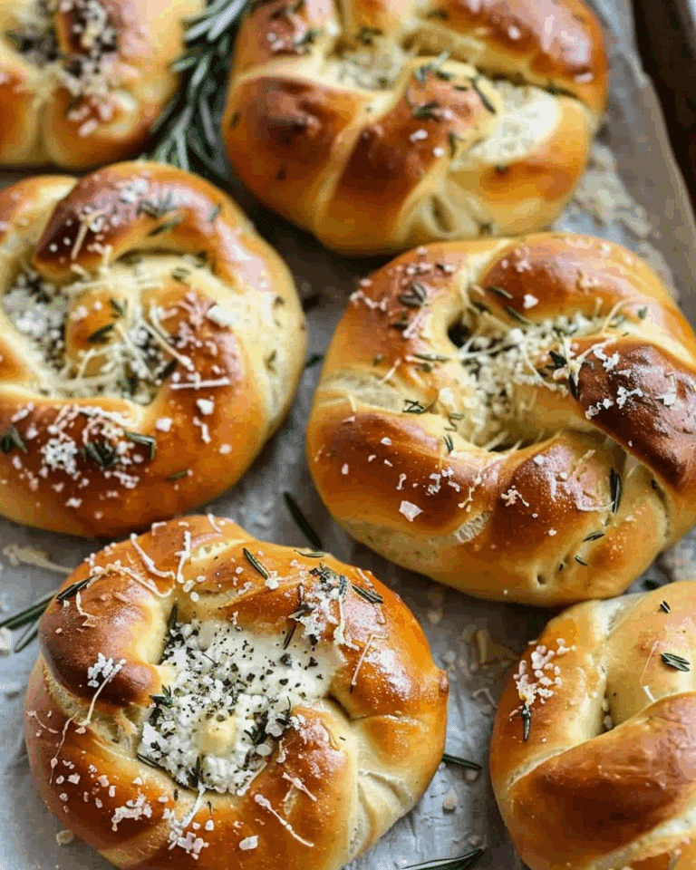 Rosemary Parmesan Pretzels with Mozzarella Filling