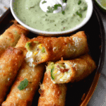 Crispy And Cheesy Elote Egg Rolls With Avocado Sauce