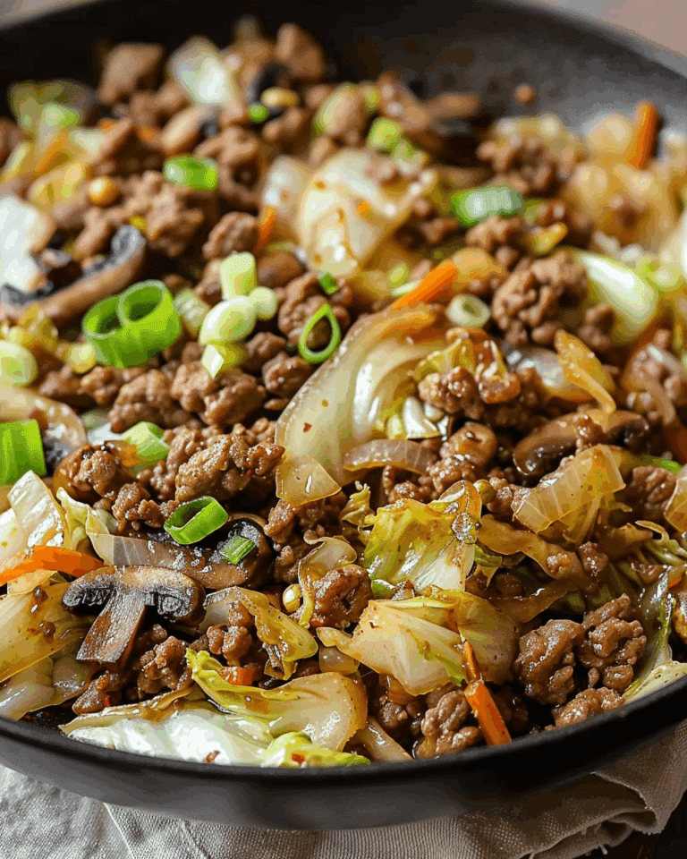 Chinese Ground Beef and Cabbage Stir Fry