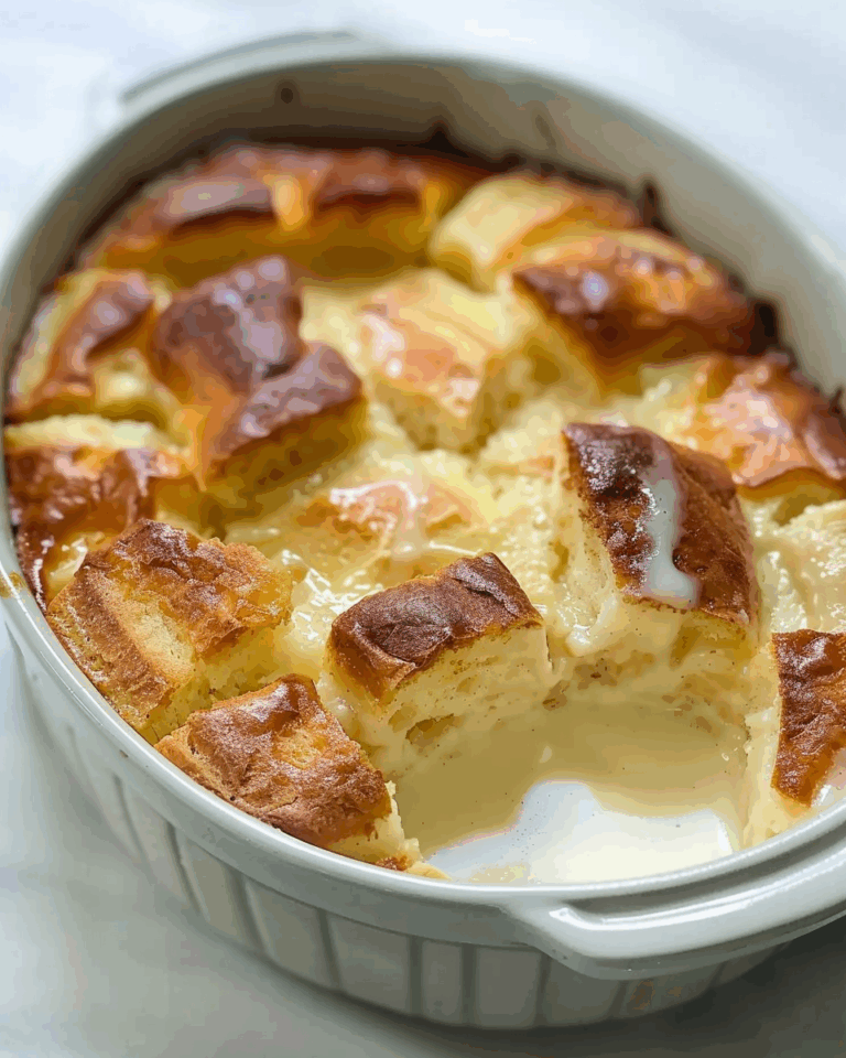 Custard Bread Pudding with Vanilla Sauce