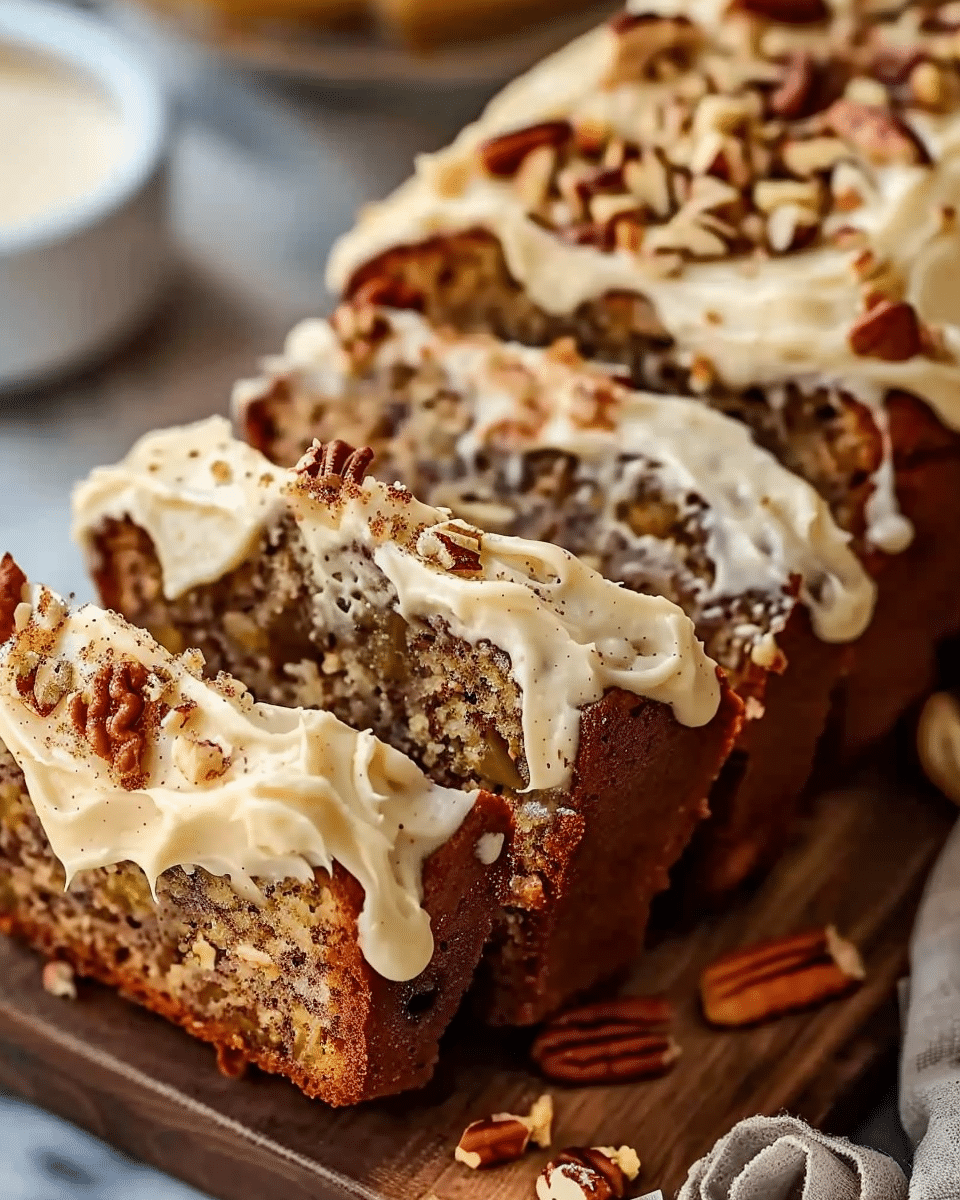 Hummingbird Bread With Cinnamon Cream Cheese Frosting