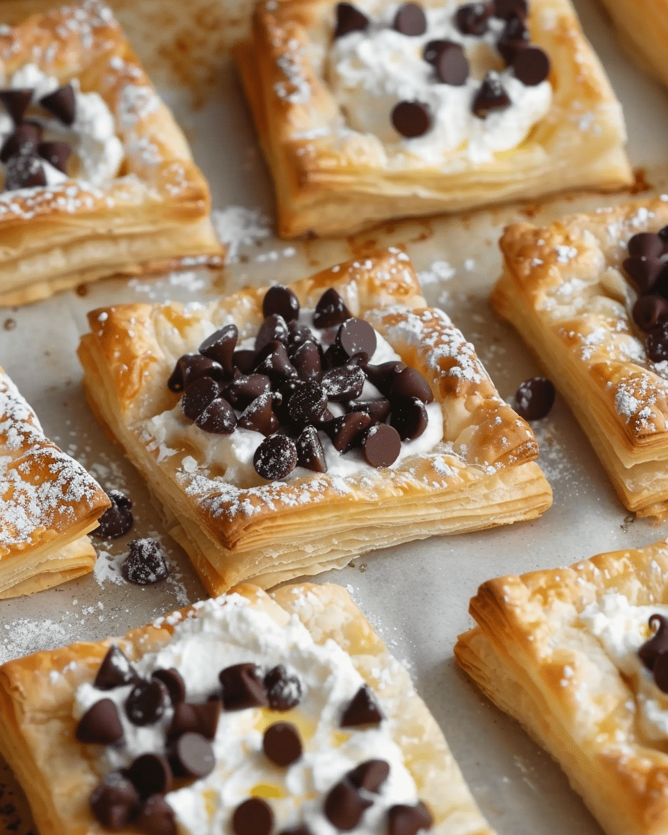 Ricotta Chocolate Chip Pastry Squares