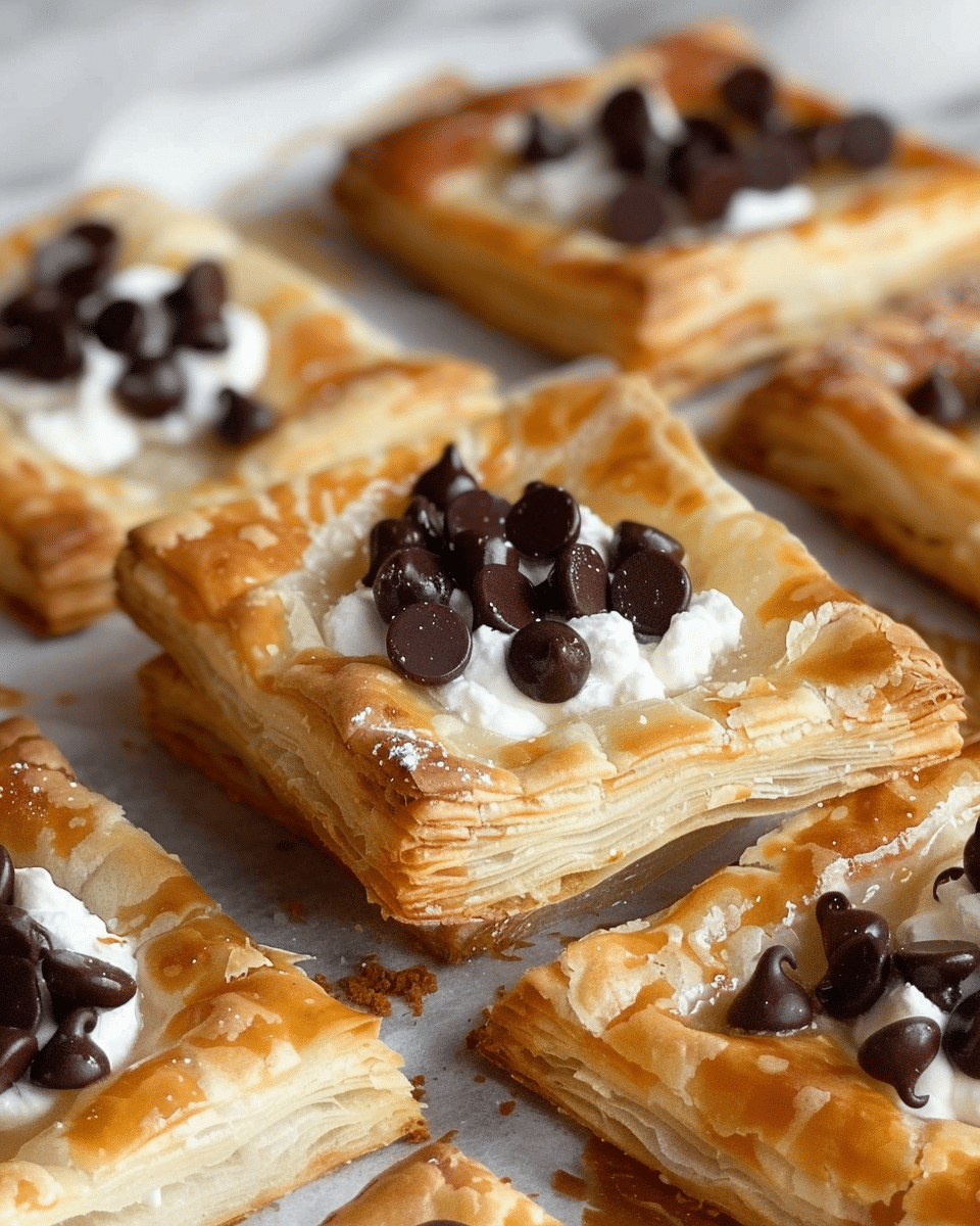 Ricotta Chocolate Chip Pastry Squares