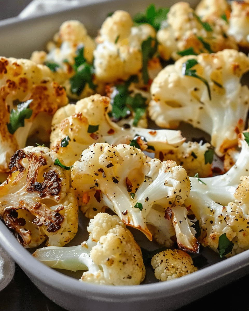 Garlic Butter Roasted Cauliflower