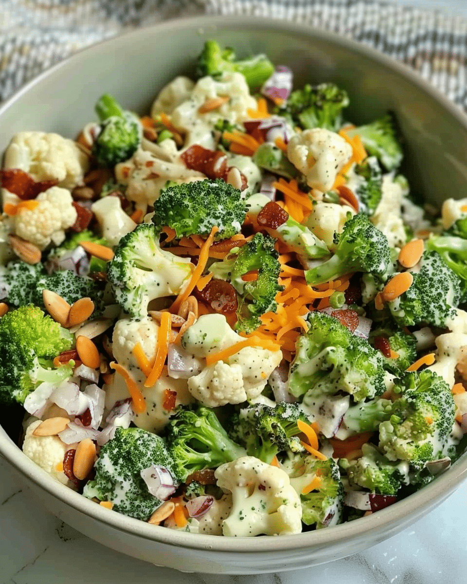 Loaded Broccoli Cauliflower Salad
