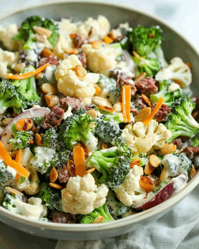Loaded Broccoli Cauliflower Salad