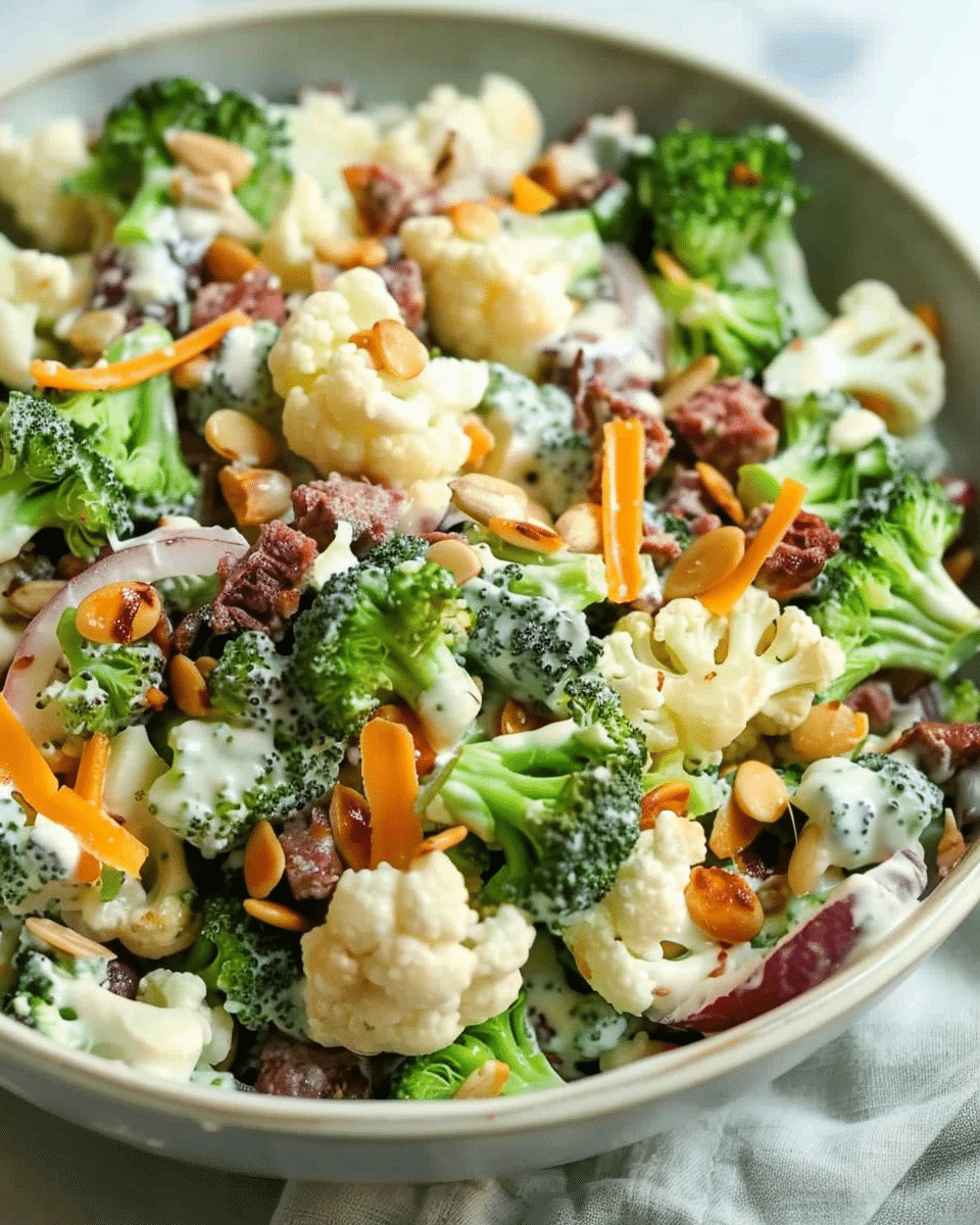 Loaded Broccoli Cauliflower Salad