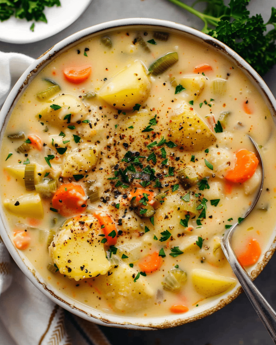 One Pot Creamy Vegetable Soup