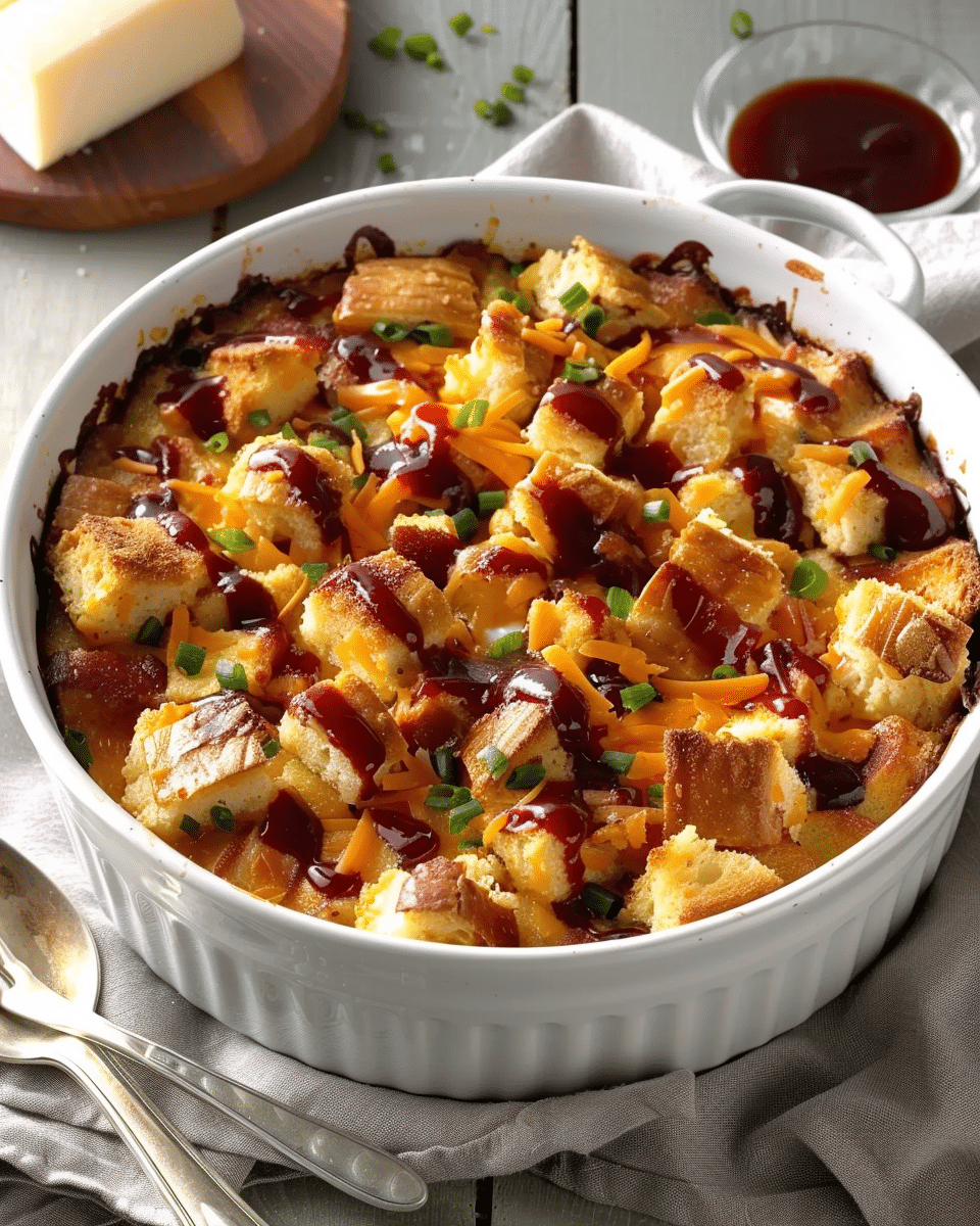 BBQ Chicken and Apple Bread Puring
