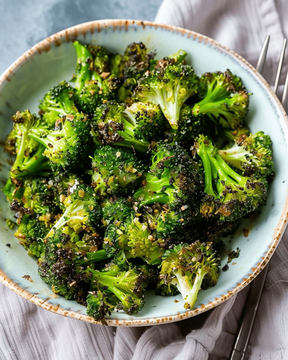 Crispy Garlic Air Fryer Broccoli
