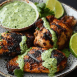 Peruvian Grilled Chicken with Creamy Green Sauce