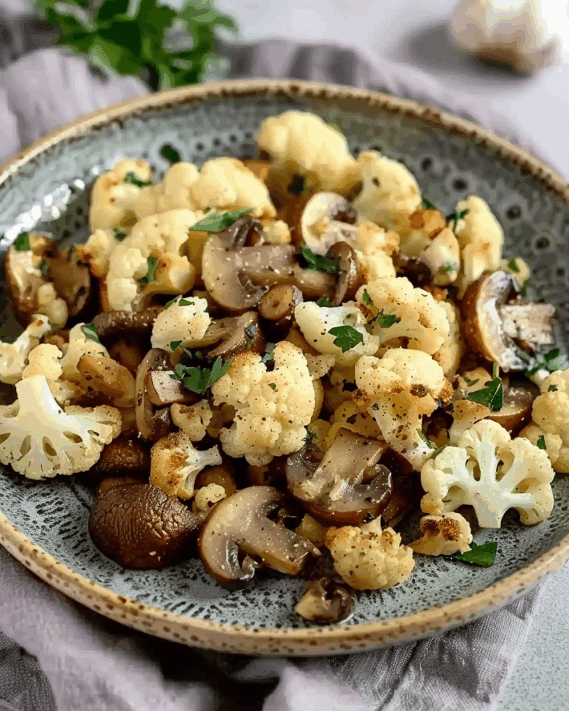 Garlic Cauliflower Mushroom Skillet