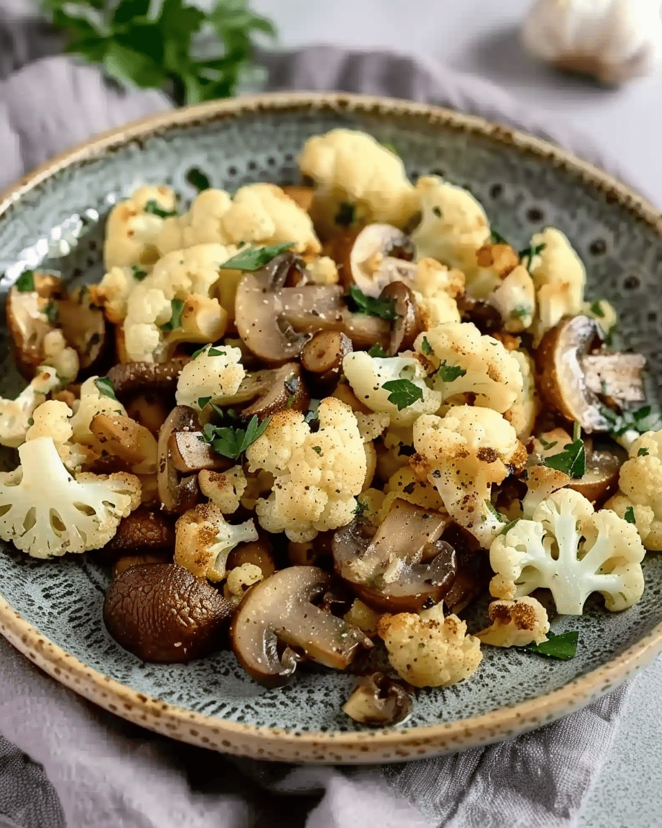 Garlic Cauliflower Mushroom Skillet