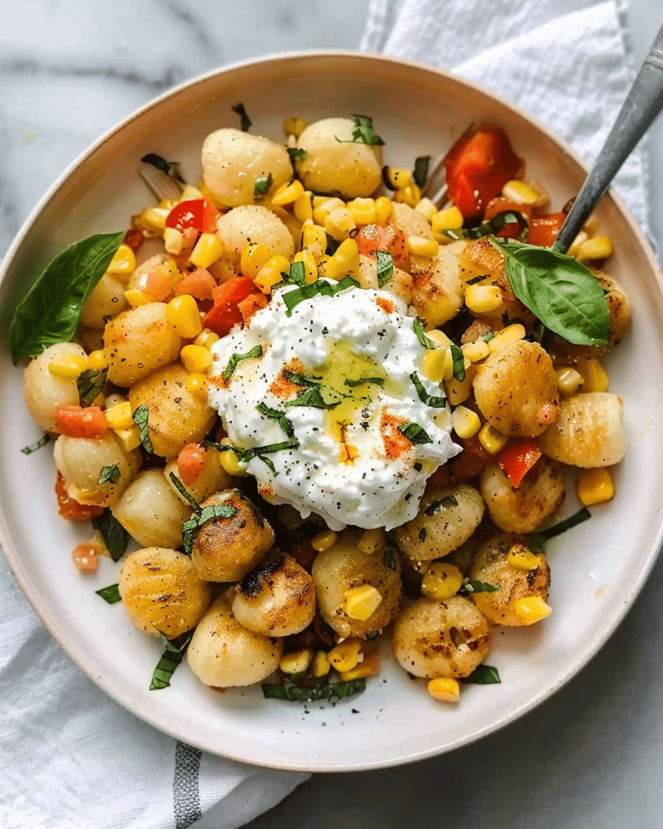 Summer Skillet Gnocchi with Corn and Burrata