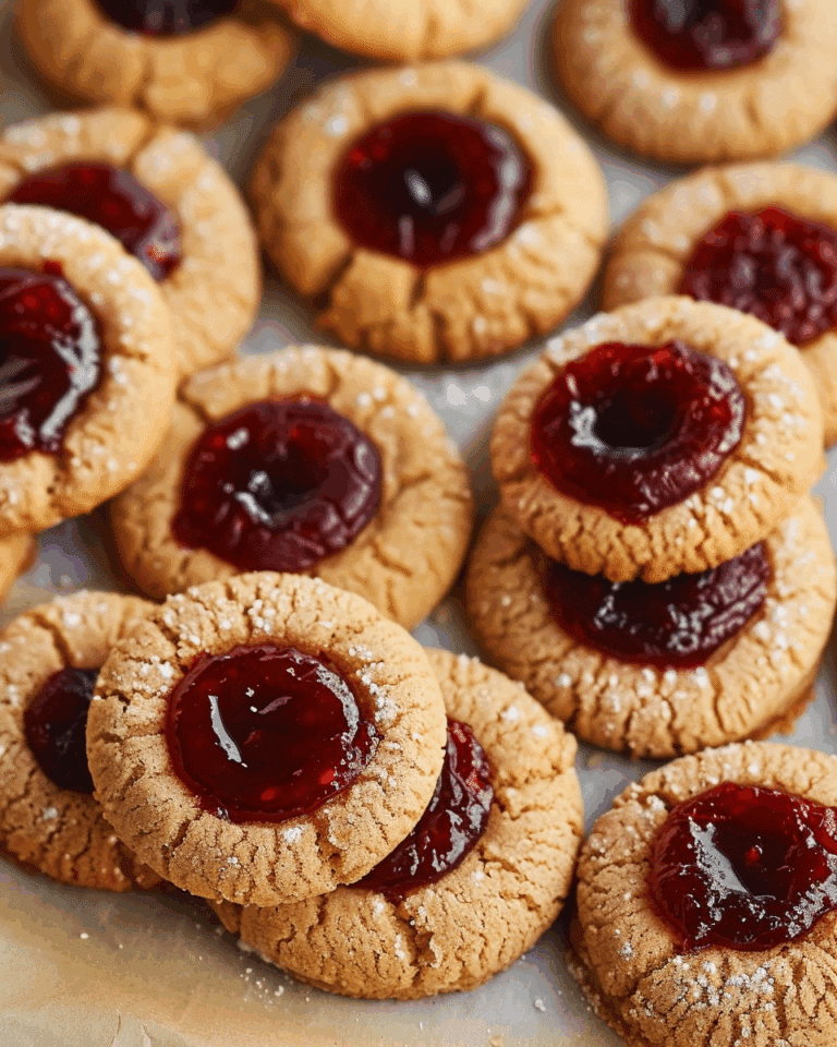 Gingerbread Thumbprint Cookies with Cranberry Jam