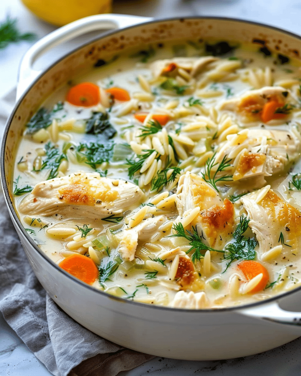 Lemon Chicken Orzo Soup