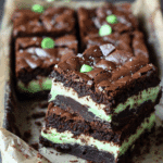 Mint Fudge Stuffed Brownies